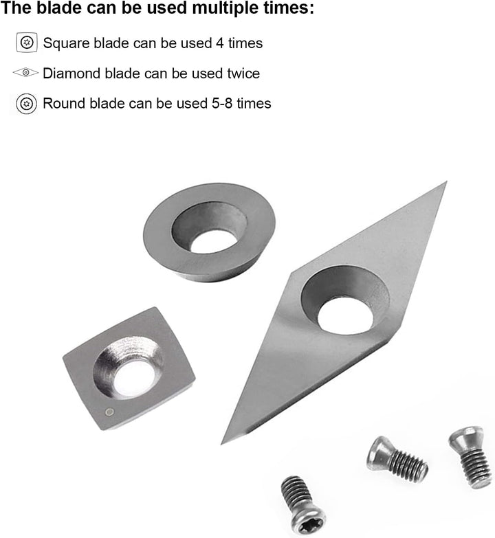 Hartmetall Wendeschneidplatten 3 Stück,CEIEVER CNC Hartmetall Einsatzschneider mit 3 Stück M4 Schrau