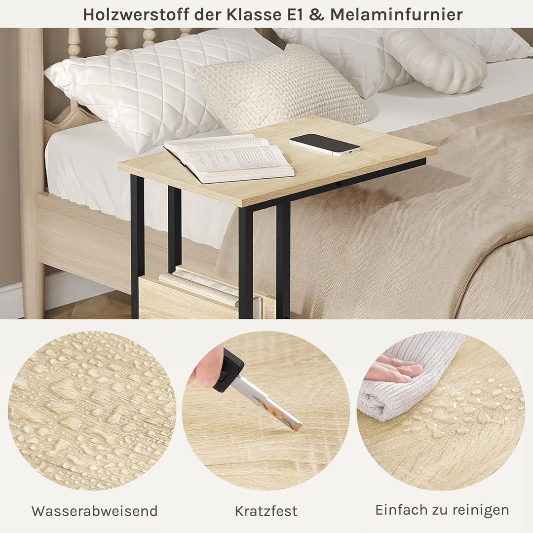 WOLTU Beistelltisch Kaffeetisch Couchtisch Sofatisch Nachttisch Betttisch Laptoptisch, Gestell aus M