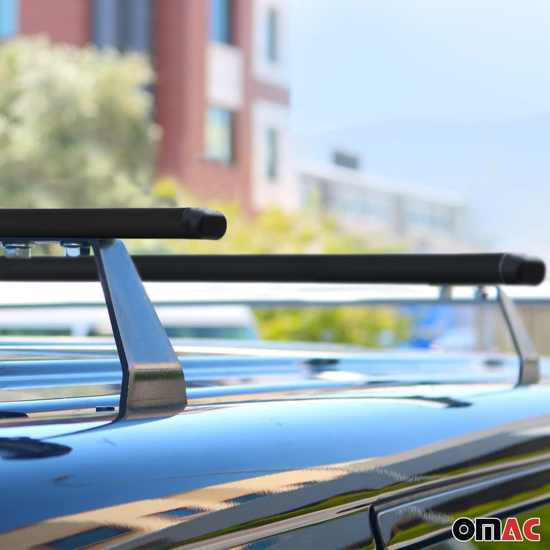 Dachträger Gepäckträger kompatibel mit VW T5 Caravelle 2003-2015 Grundträger, Stahl,Schwarz, 2X, T5