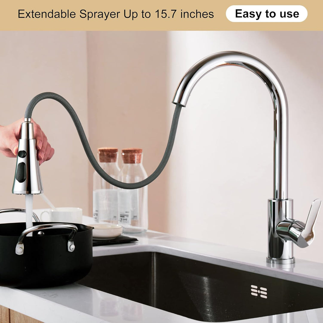 Cobbe Wasserhahn Küche, Küchenarmatur mit Herausziehbarer Brause Ausziehbar Armatur, Hochdruck Spült