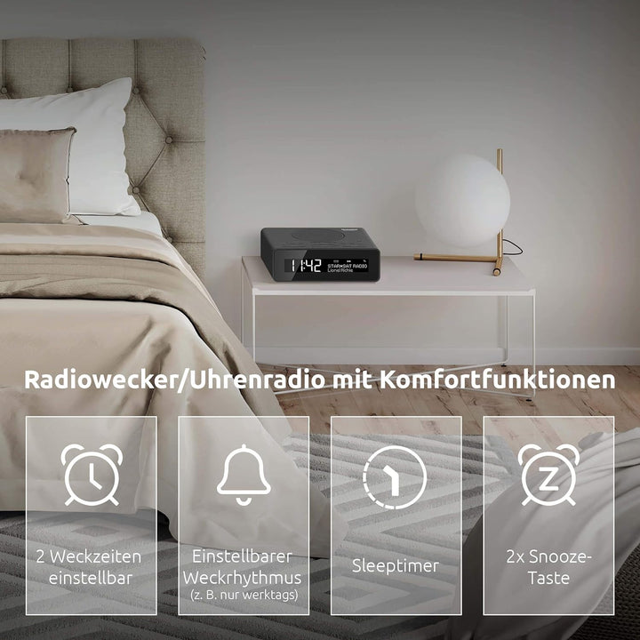 TechniSat DIGITRADIO 51 DAB+ Radiowecker (DAB, UKW, Uhrenradio, Wecker mit zwei einstellbaren Weckze