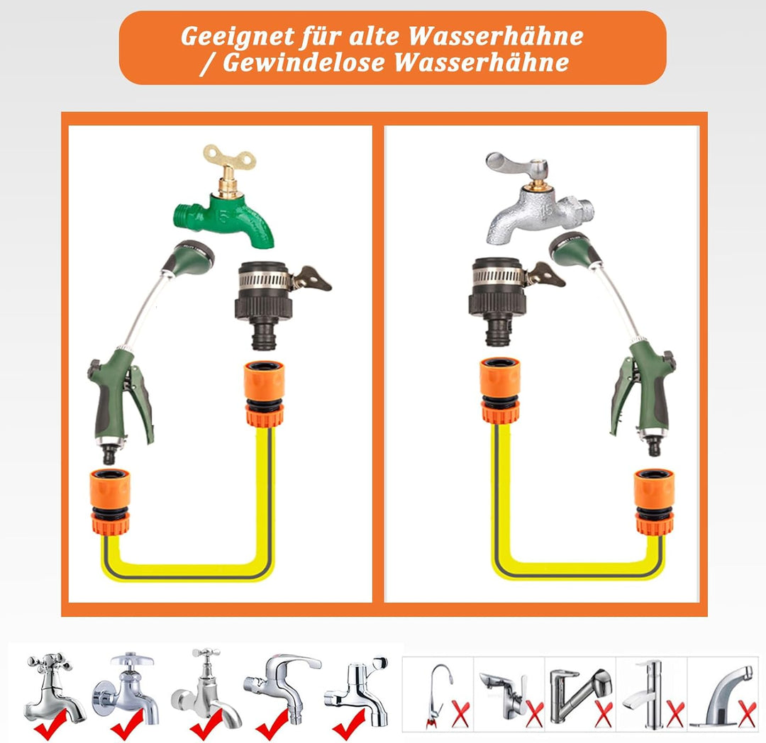 Gartenbrause, Lang Garten Giessstab mit Stiel, 5 Strahlarten Giesstab Kopf Stabbrause mit Durchfluss