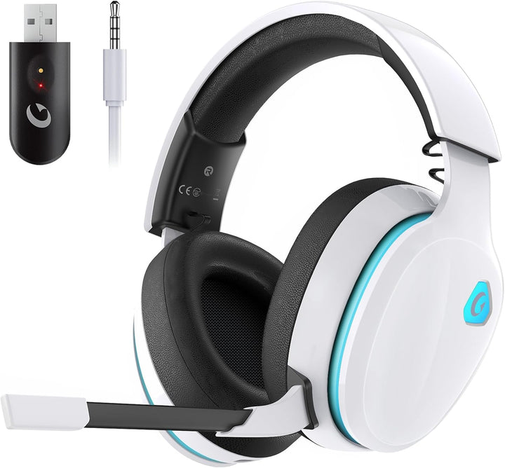Gvyugke 2,4 GHz Wireless Gaming Headset für PC, PS4, PS5, Mac, Switch, Bluetooth Kabelloses Kopfhöre