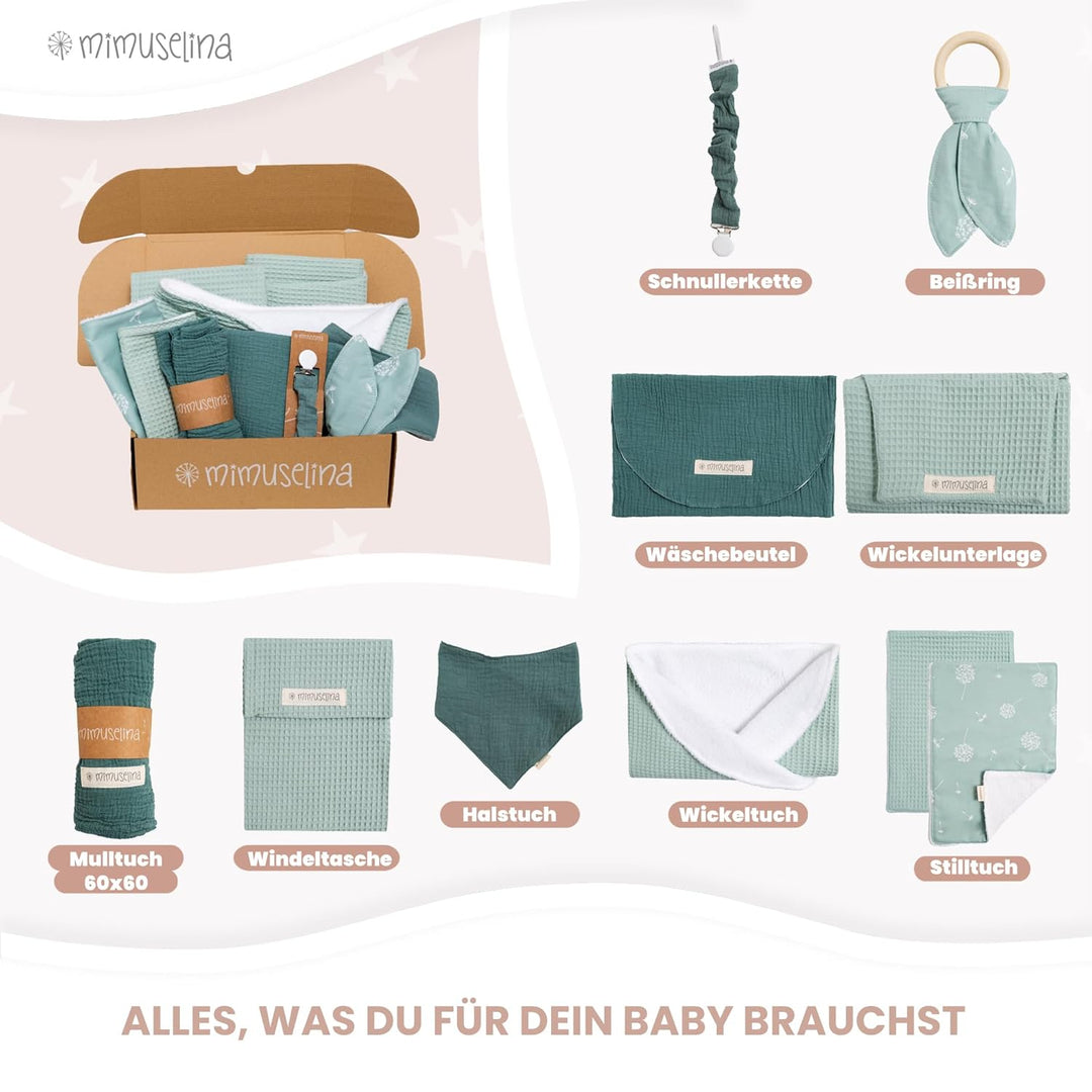 MIMUSELINA Pack Neugeborenen Geschenk | Baby Geschenk Mädchen oder Junge | Babygeschenke zur Geburt