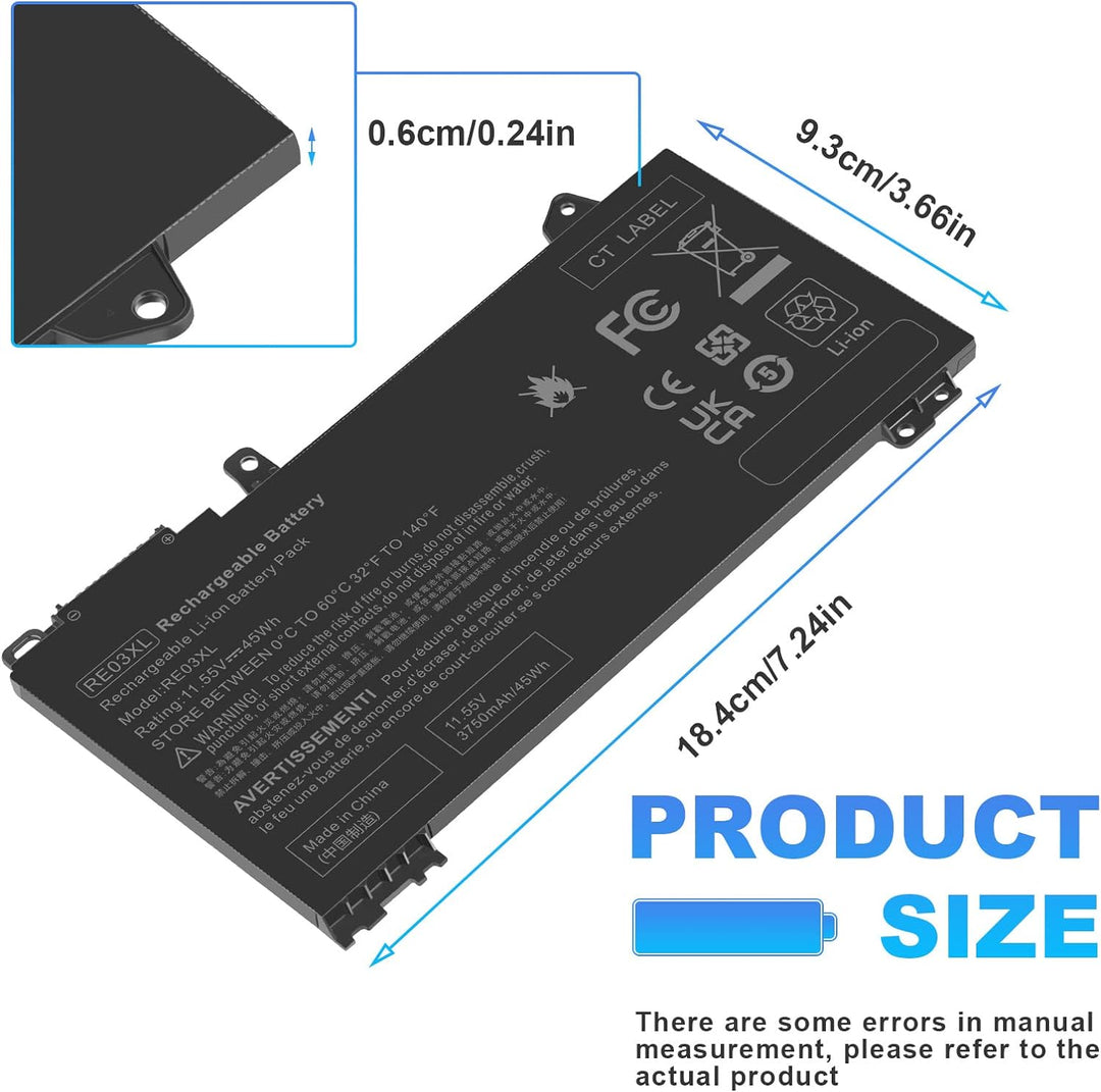ASUNCELL 45Wh RE03XL Laptop Akku für HP ProBook 430 G6 440 G6 450 G6 455 G6 455R G6 HP RE03XL HSTNN-