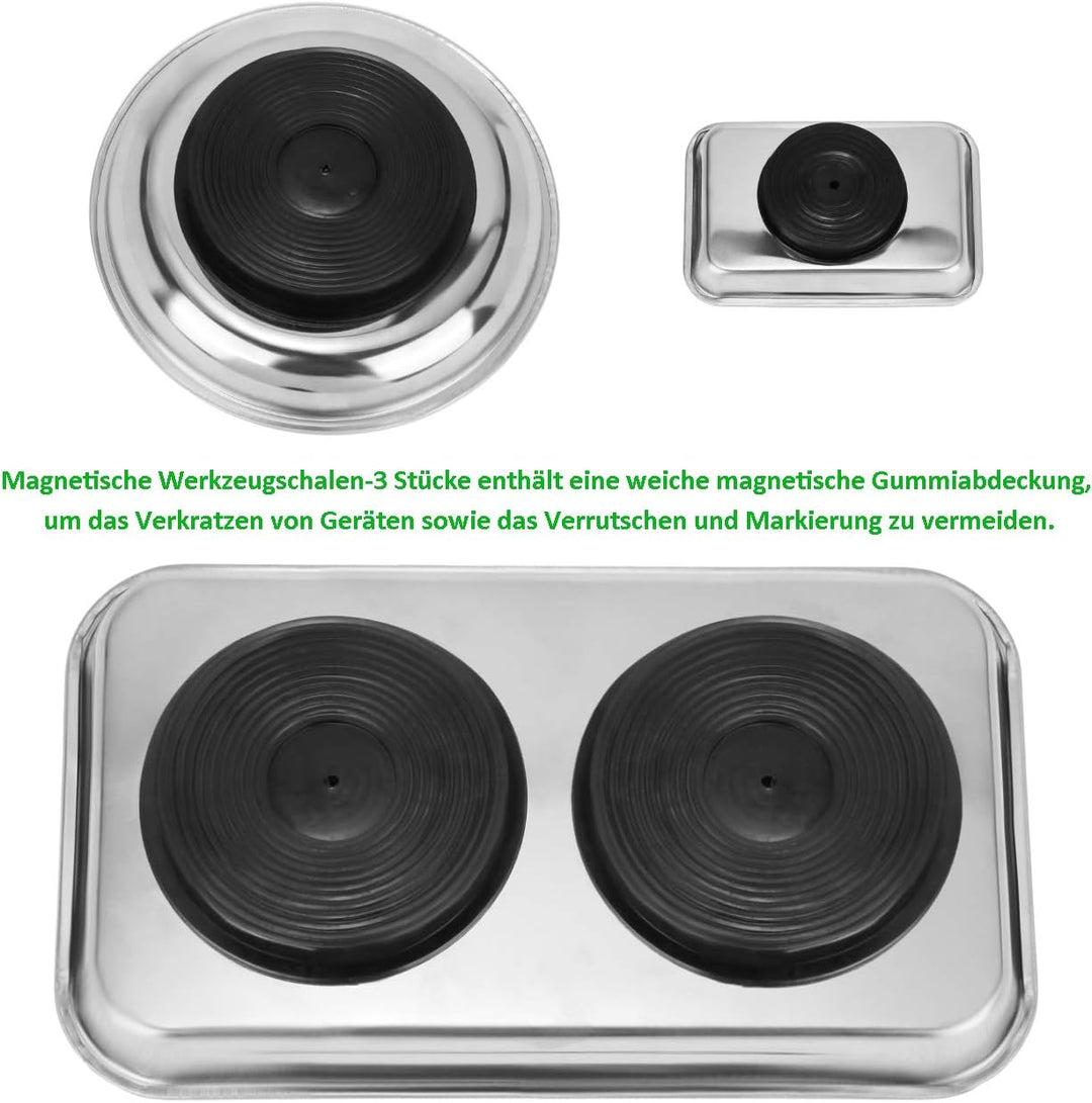 Magnetische Werkzeugschalen-3 Stücke, Edelstahl Magnetschale, Halten von Werkzeug, Schrauben, Bohrer