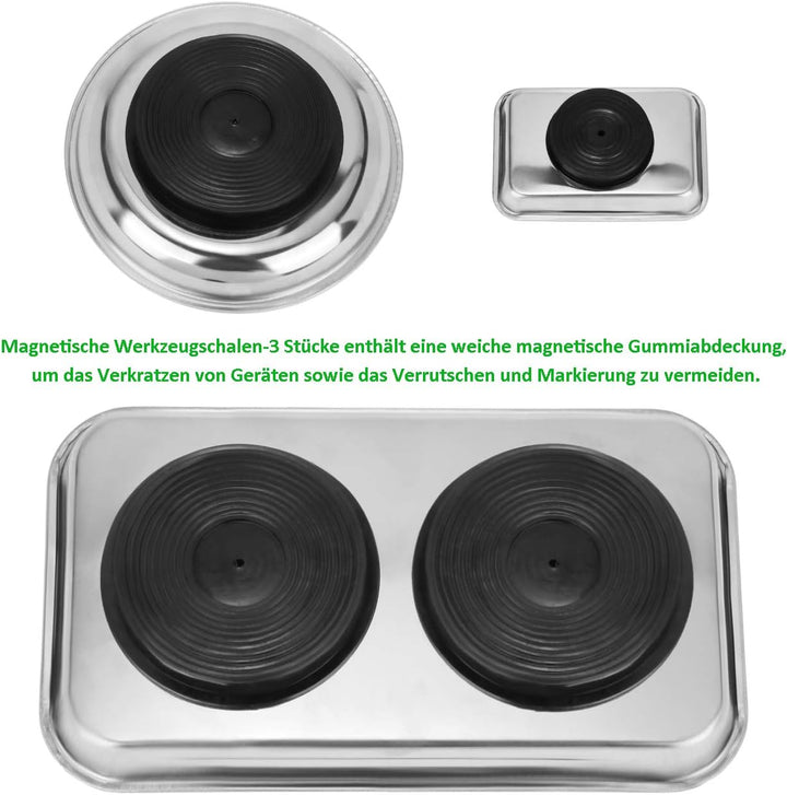 Magnetische Werkzeugschalen-3 Stücke, Edelstahl Magnetschale, Halten von Werkzeug, Schrauben, Bohrer