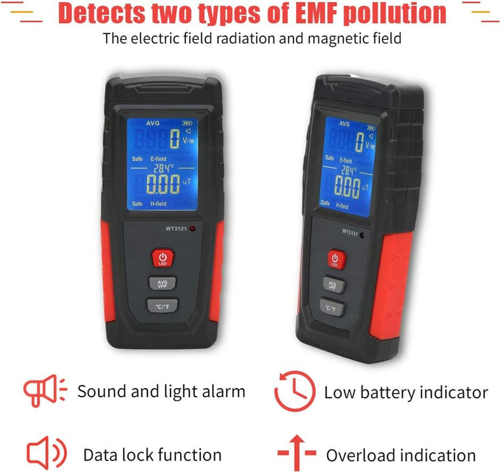 EMF Meter EMF Messgerät Mini LCD Tragbar Elektromagnetische Strahlung Detektor Strahlungsdetektor di