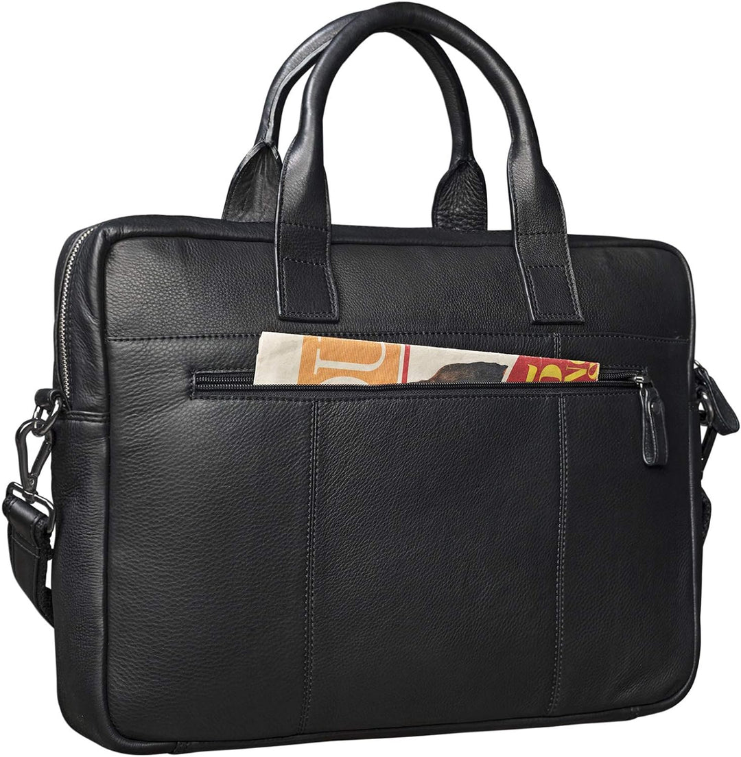 STILORD 'Leander' Umhängetasche Leder Gross Arbeitstasche Aktentasche Business Herren und Damen 15.6