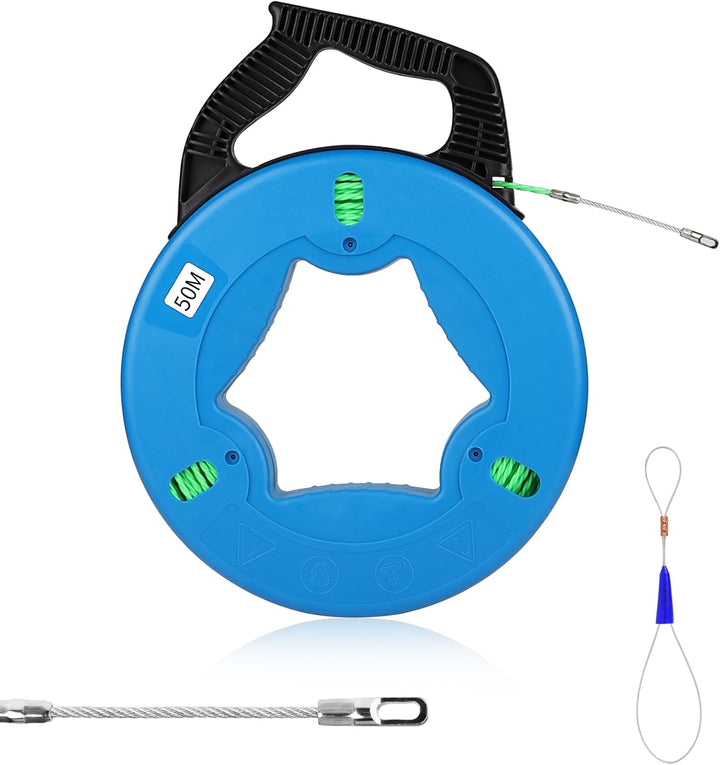 EFUTURETIME Einziehhilfe Kabel 50M Glasfaser Kabeleinziehband fรผr Kabel, 4.5mm Zugdraht fรผr Leerrohr