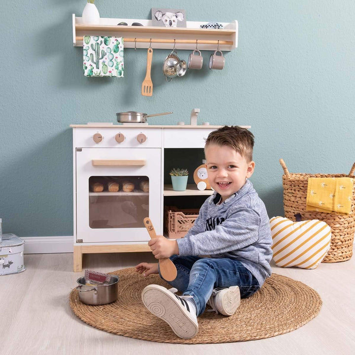 Musterkind Spielküche Magnolia weiss/Natur - Kinderküche aus Holz
