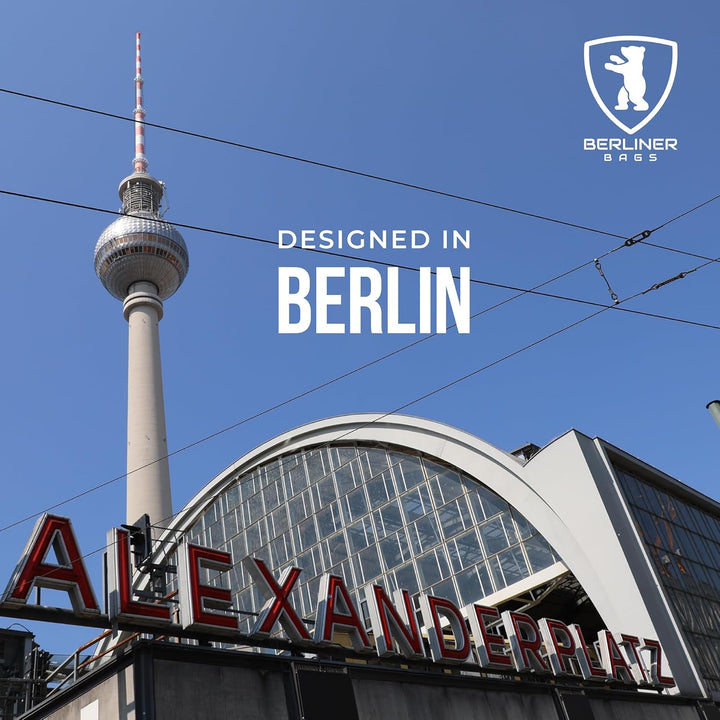 Berliner Bags Vintage Umhängetasche Berlin aus Leder, Messenger Bag mit Laptopfach für Damen und Her