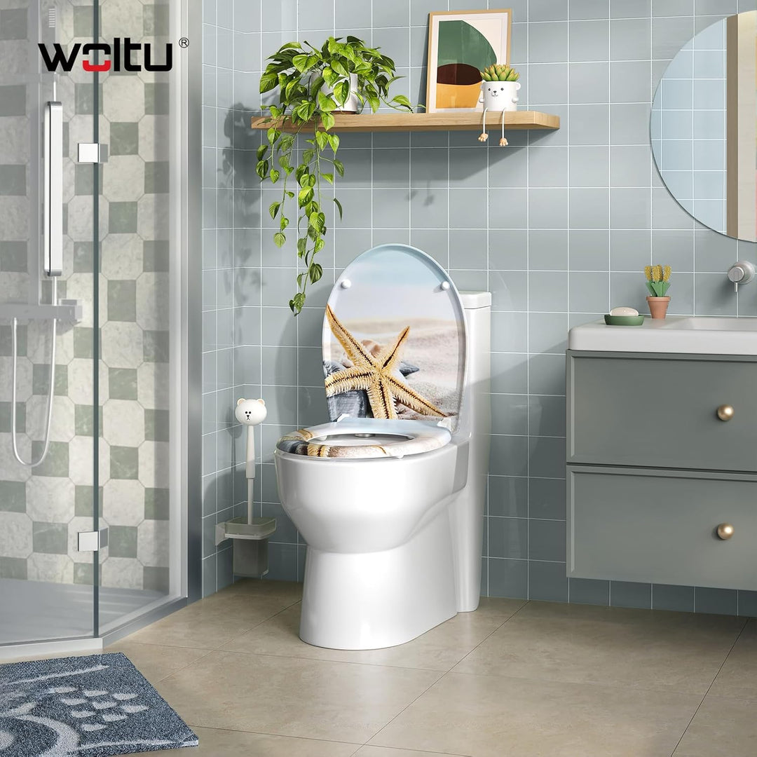 WOLTU Toilettendeckel mit Absenkautomatik Klodeckel WC Sitz Softclose antibakterielle Klobrille mit