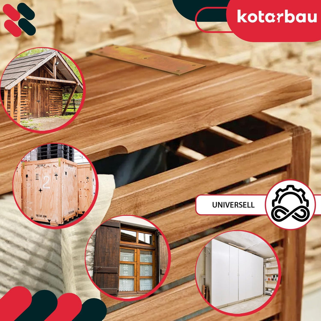 KOTARBAU® Kistenband 300 x 50 mm 10 St. Scharnier Gerollte Tischband Möbelscharnier Gelb Verzinkt To