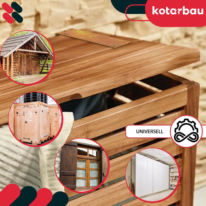 KOTARBAU® Kistenband 300 x 50 mm 10 St. Scharnier Gerollte Tischband Möbelscharnier Gelb Verzinkt To