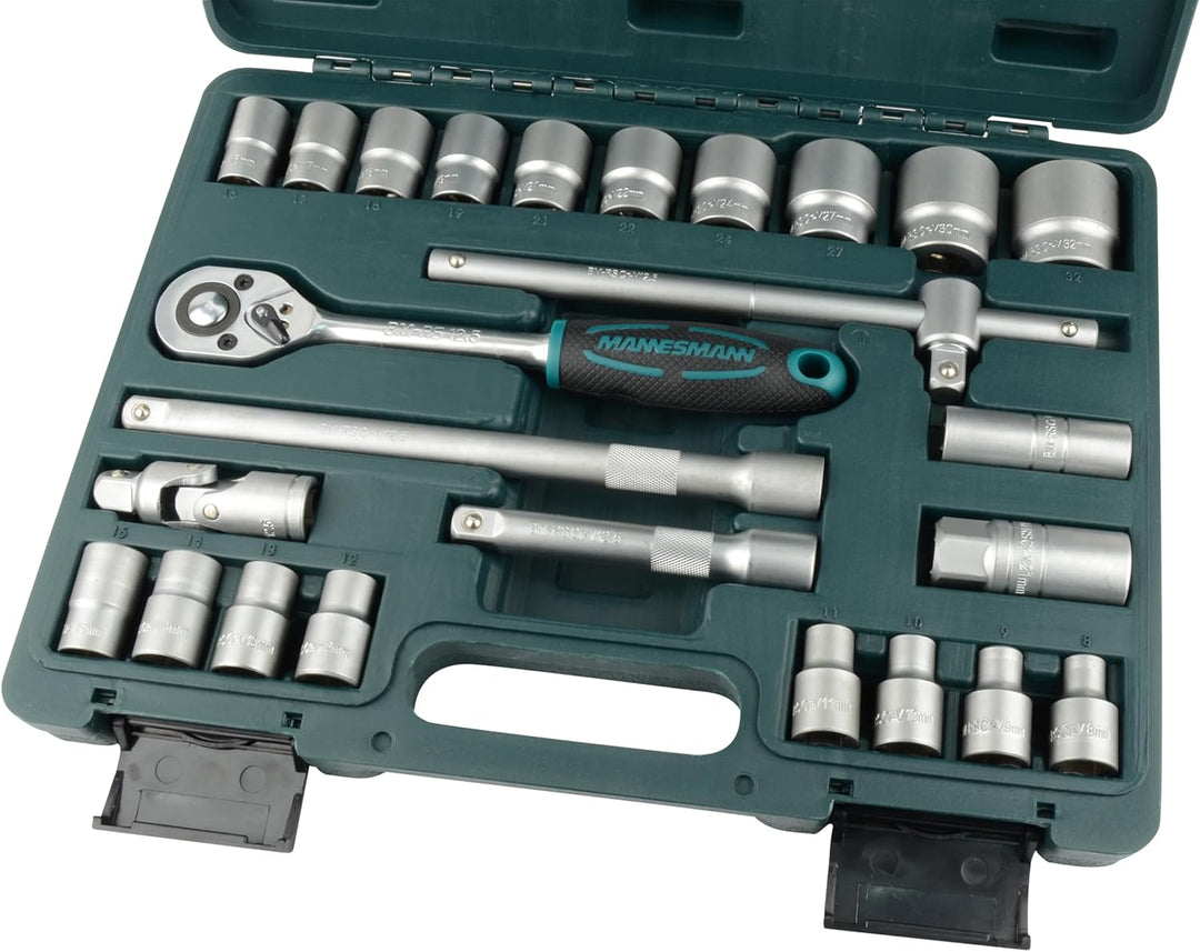 Mannesmann Steckschlüsselsatz 1/2", 25-tlg. Chrom-Vanadium, M29080