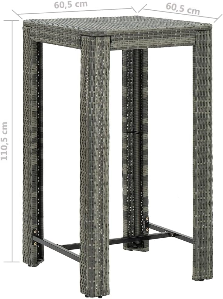 vidaXL Gartenbar Set 3-TLG. mit Kissen Theke Bar Tresen Gartentheke Bartisch Stehtisch Barhocker Bar