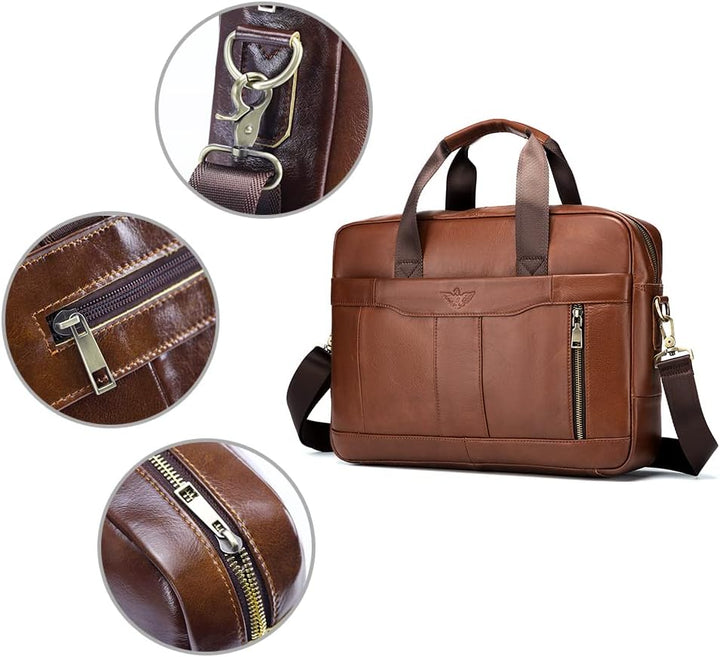 BAGZY Laptoptasche 15.6 Zoll Aktentasche Herren Umhängetasche Geschenk für Männer Handtasche für Mä