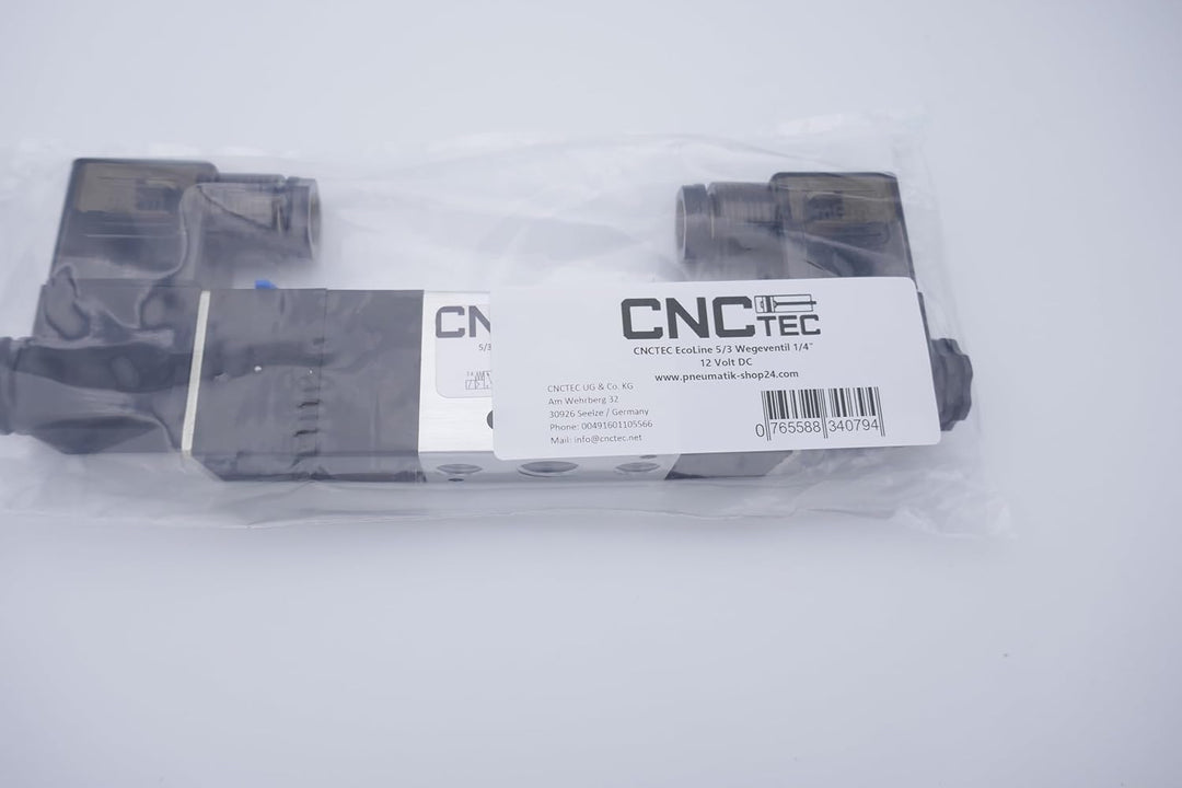 5/3 Wege Pneumatikventil 1/4" 12 Volt DC CNCTEC EcoLine 5/3 Wegeventil (5/3 Wege - 1/4" - 12 Volt DC