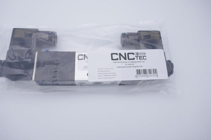 5/3 Wege Pneumatikventil 1/4" 12 Volt DC CNCTEC EcoLine 5/3 Wegeventil (5/3 Wege - 1/4" - 12 Volt DC