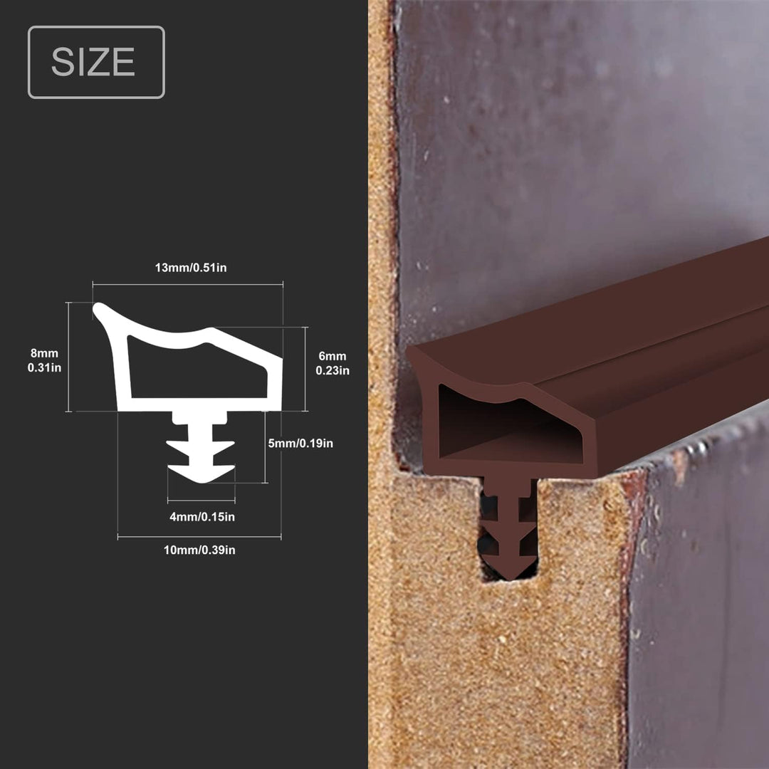 EFUTURETIME Türdichtung Braun【10m】-Zimmertürdichtung perfekt für Holztüren zur Schalldämmung und Kol