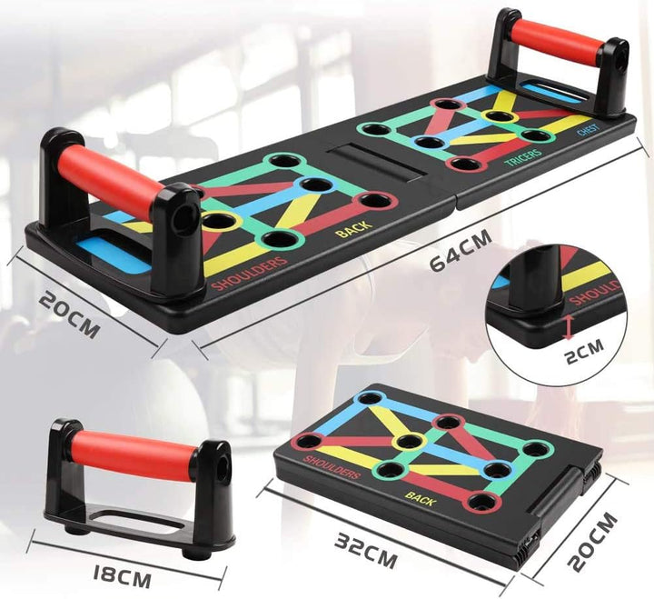 Cretee 12 in 1 Faltbare Push Up Rack Board mit Handgriff für Muskeltraining Effektiv Formen 12 in 1