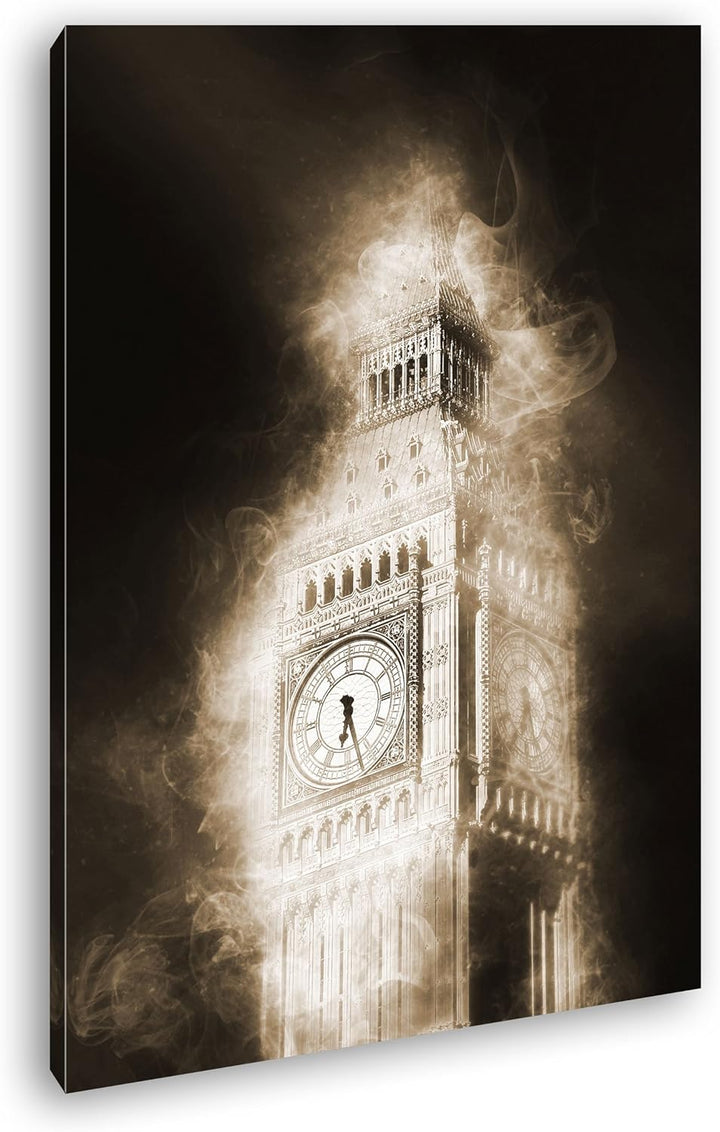 deyoli künstlerischer Big Bang in London Format: 80x60 Effekt: Sepia als Leinwand, Motiv fertig gera