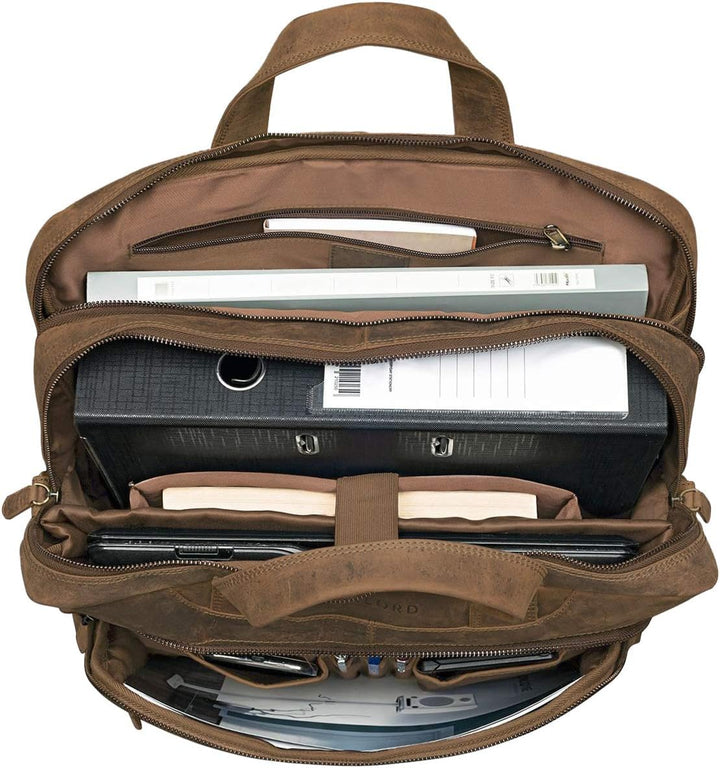 STILORD 'Lias' Echtleder Umhängetasche für Herren - Stilsicher ins nächste Meeting Mittel - Braun, M