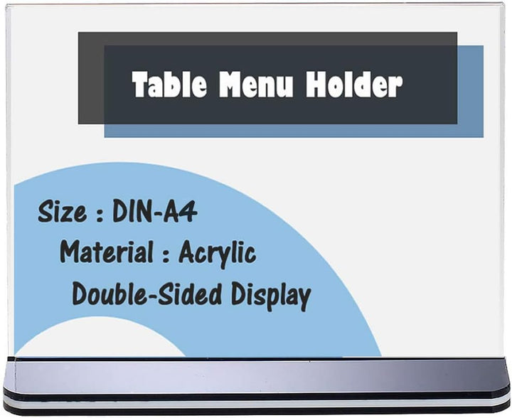 TUKA 20er Tischaufsteller A4 Querformat mit Sockelboden, Acryl Werbeaufsteller Tischständer Doppelse