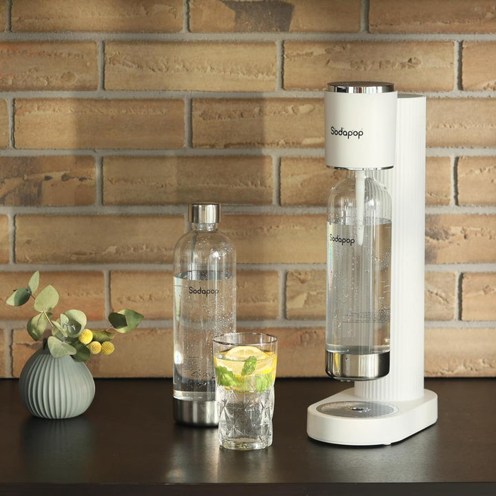 Sodapop Wassersprudler Cooper weiss inkl. 1x PET-Flasche, Stylisch und platzsparend, Höhe 44,9 cm, C