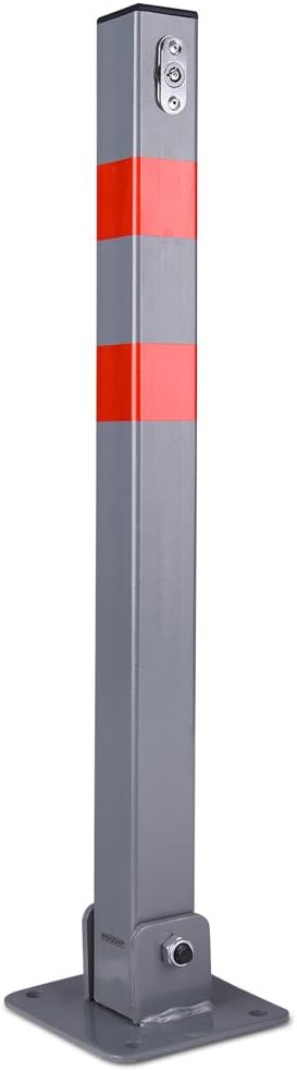 Deuba Parkpfosten Parkplatzsperre 3 Schlüssel Sperrpfosten klappbar Stahl Robust Standfuss Stabil Pa