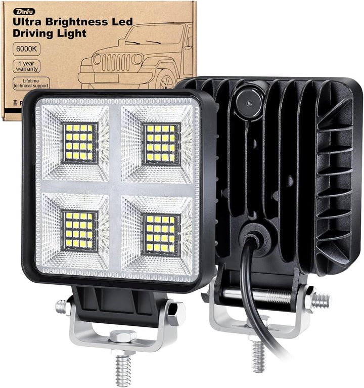 Dinfu 2 pack 160W LED Scheinwerfer Lampen12v Led Arbeitsscheinwerfer Zusatzscheinwerfer, 6000K LED A