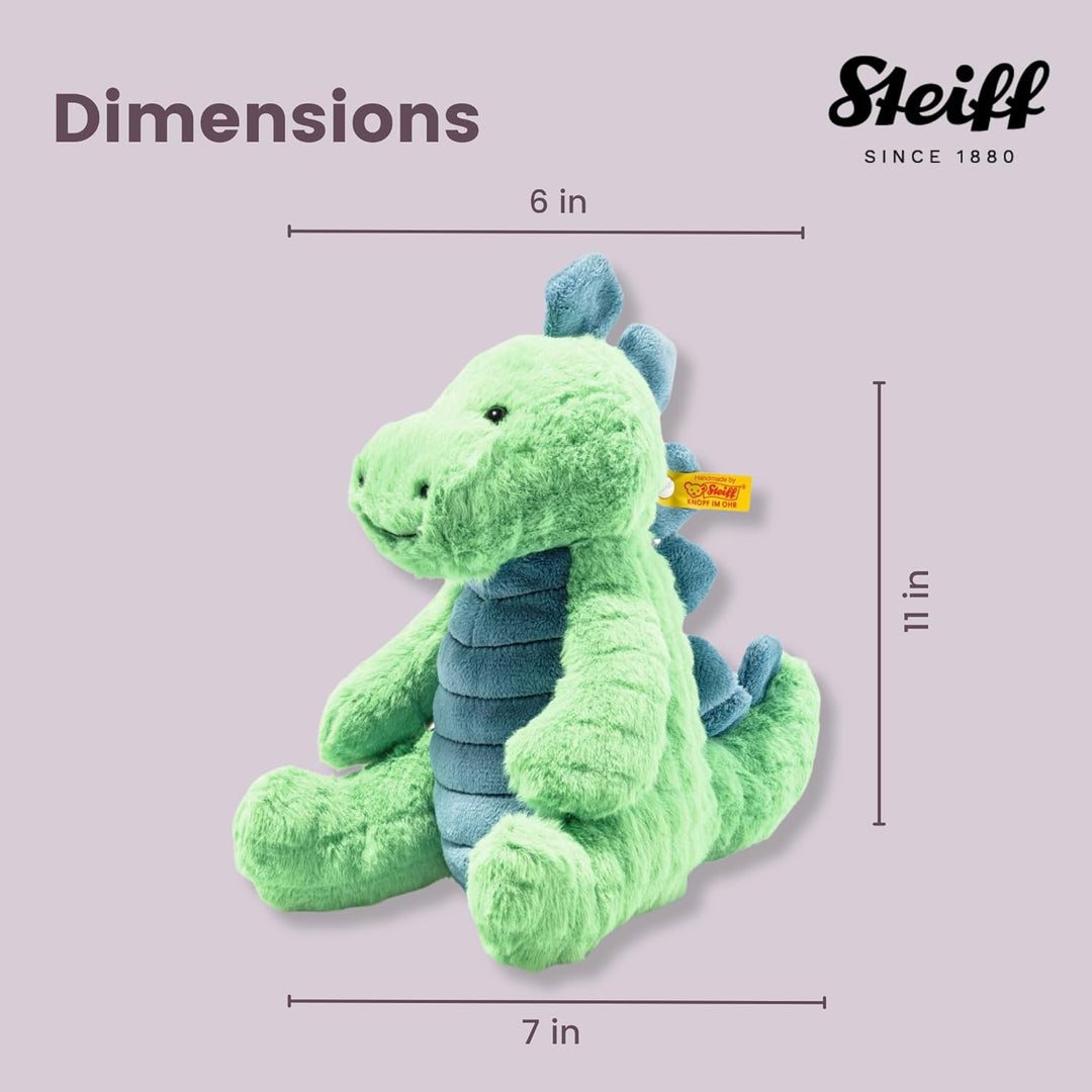 Steiff Plüschtier Spott Stegosaurus grün-Petrol 28 cm, Kuscheltier Dinosaurier, Soft Cuddly Friends,