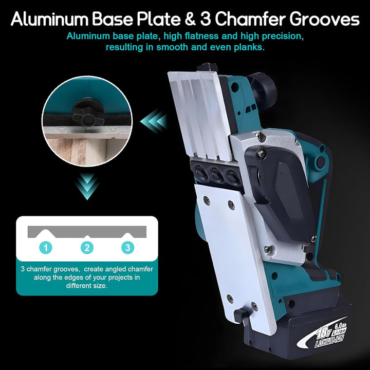 Akku-Hobel Kompatibel mit Makita 18V Akku, Professional 18V Akku Hobel Handhobel Elektrohobel Einhan