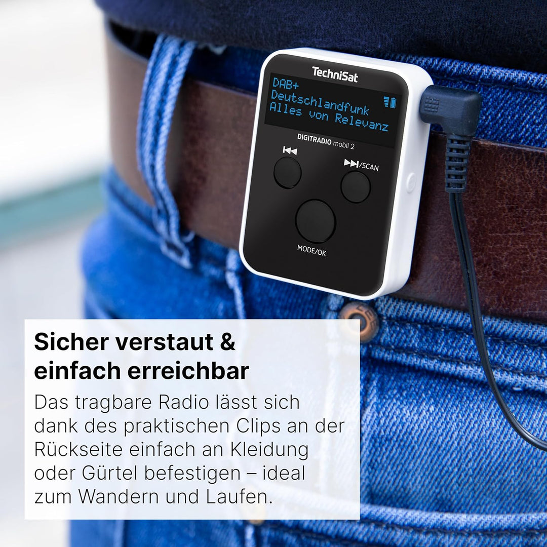 TechniSat DIGITRADIO mobil 2 – Portables DAB+/FM Mini-Radio mit integriertem Akku (wiederaufladbares