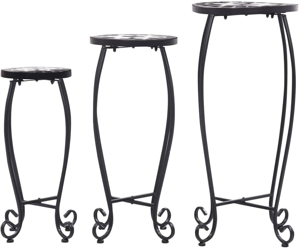 puraday Mosaik-Tische Beistelltisch Outdoor Gartentisch Rund Gartentisch Mosaik Beistelltisch Metall