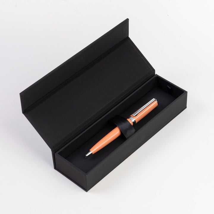 Hugo Boss Gear Icon Kugelschreiber aus Messing mit Chrome Beschichtung in der Farbe Light Orange, Ma