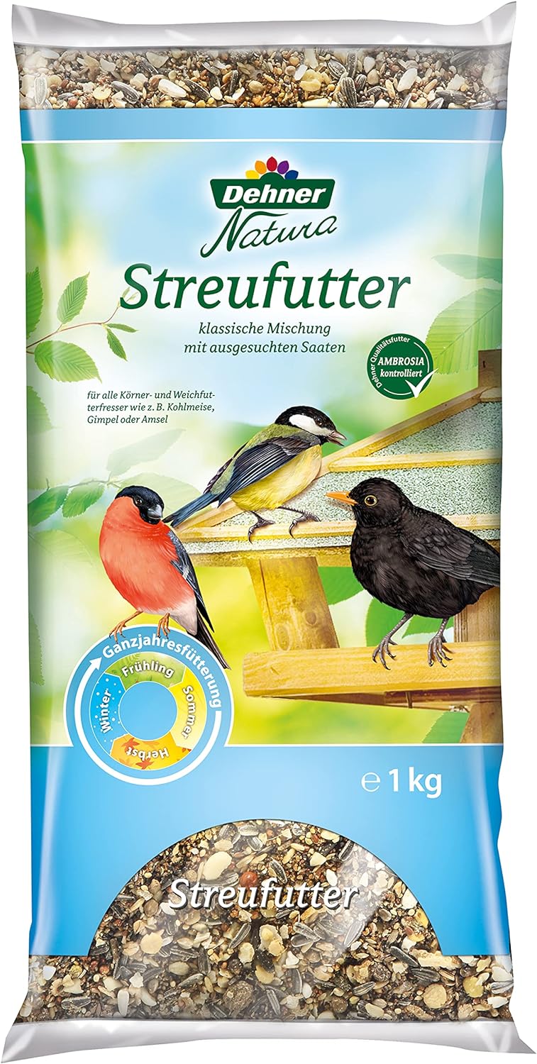 Dehner Natura Wildvogelfutter Futterbuffet Maxi, Streufutter und Snacks, 8-teilig