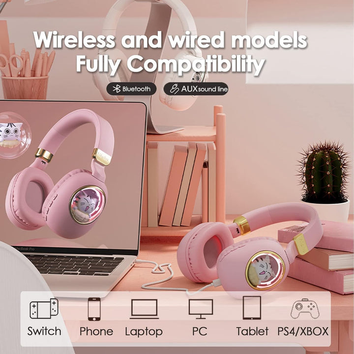 Bluetooth Kopfhörer Kinder Wired mit Mikrofon für Schule Wireless Jungen Mädchen Noise Cancelling au