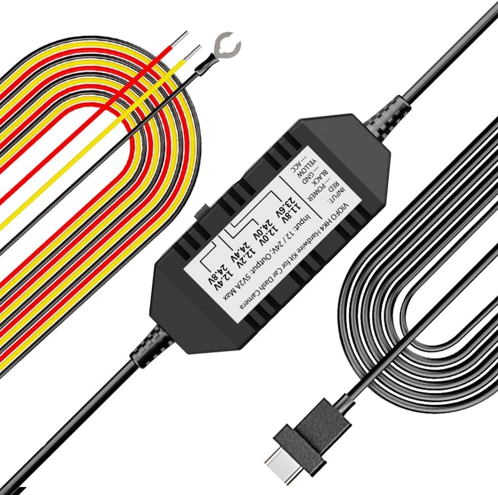 VIOFO HK3-C Acc Hardwire-Kit, 13-Fuss-USB-C Hardwire-Kit für A139 Dash Cam, Niederspannungsschutz