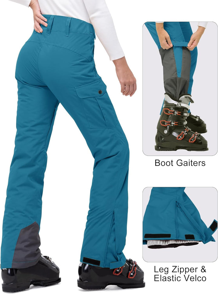 33,000ft Damen Skihose Outdoorhose Wasserdicht Winddichte Softshellhose Warme Gefütterte Thermohose