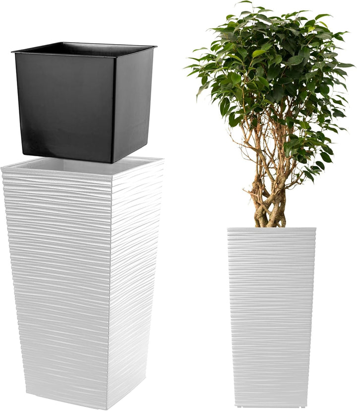 KADAX Blumentopf, Blumenkübel aus Kunststoff, Pflanzkübel für Blumen, Innen- und Aussenbereich, Gart