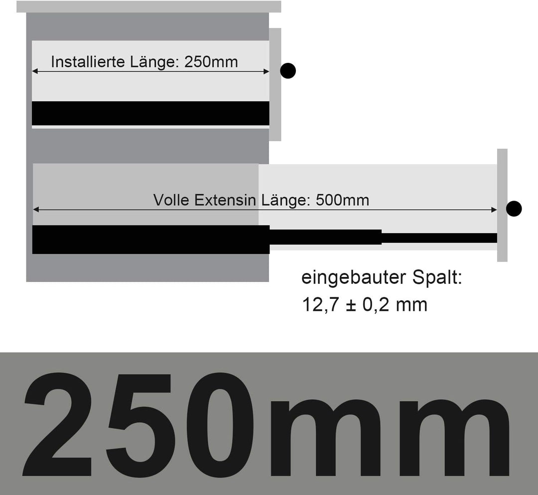 Lospitch 4 Paar (8 Stk.) Schubladenschienen Vollauszug 250mm mit Selbsteinzug Schubladenauszüge Kuge