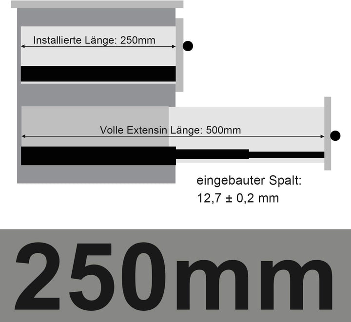 Lospitch 4 Paar (8 Stk.) Schubladenschienen Vollauszug 250mm mit Selbsteinzug Schubladenauszüge Kuge