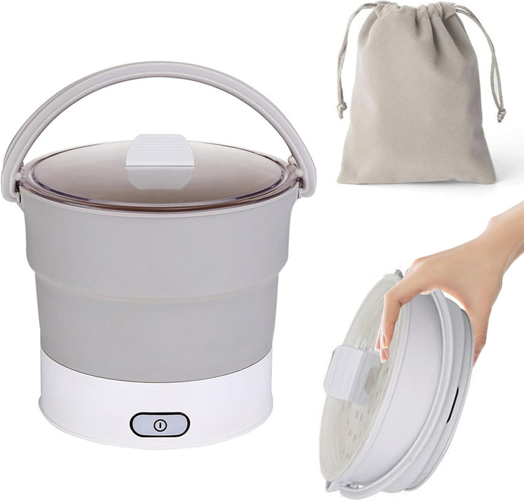 Elektrischer Hot Pot Faltbar,CEIEVER Tragbarer Reisekocher 1L Tragbarer Faltbarer elektrischer Kocht