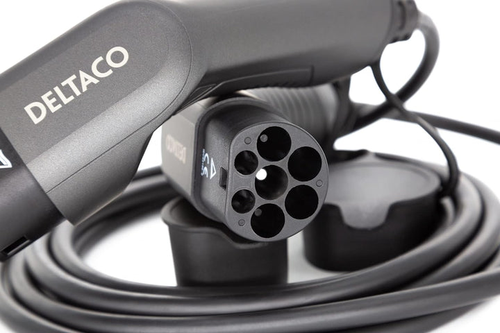DELTACO Typ 2 EV-Ladekabel für E-Autos und Hybrid Fahrzeuge, Elektroauto Charger Mennekes Kabel, Kom