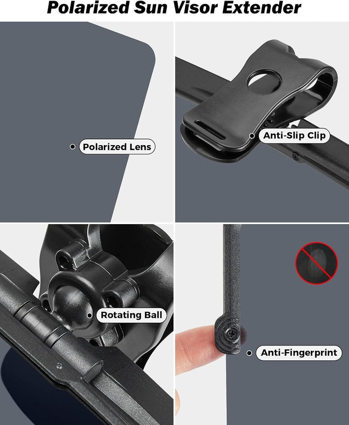 JOYTUTUS Auto Sonnenblende Verlängerung, Frontscheibe-Sonnenschutz, Blend- und UV-Strahlenschutz, Po