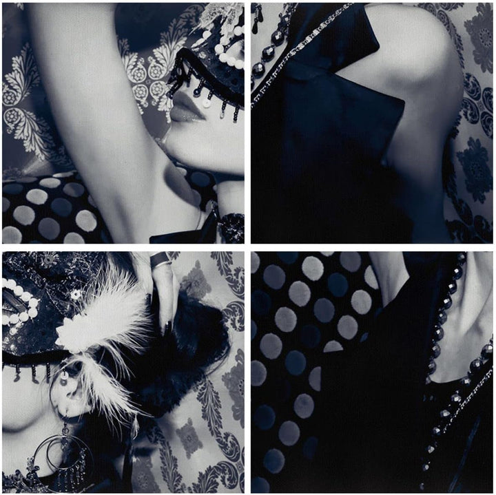 Bilder auf Leinwand 100x70cm Leinwandbild Frau Karneval Maske Mode Gross Wanddeko Bild Schlafzimmer