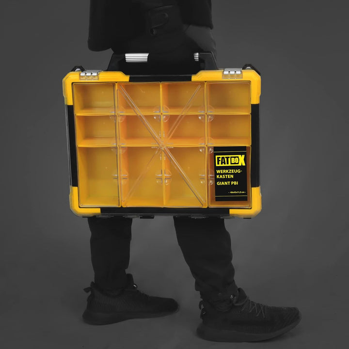 Fatbox GIANT Sortimentskasten PBI49x42x11,5cm | Organizer Kleinteilemagazin Aufbewahrungsbox Koffer