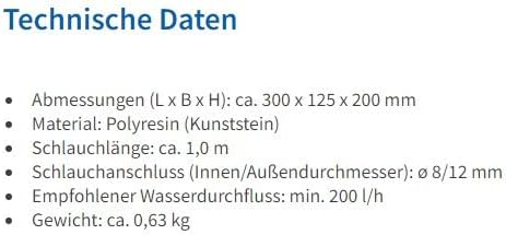Wasserspeier Figur Flusspferd Hippo aus Kunststein - (L x B x H): ca. 300 x 125 x 200 mm - Schlaucha